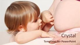  Presentation with pregnant mother - Audience pleasing slides consisting of little girl and pregnant mother backdrop and a lemonade colored foreground
