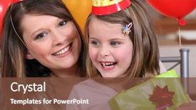  Presentation with birthday party - Slides consisting of little girl at birthday party background and a tawny brown colored foreground