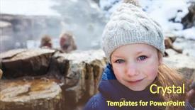  Presentation with japan girl - Audience pleasing slide deck consisting of little girl at snow monkey backdrop and a  colored foreground
