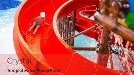  Presentation with water sun - Slide deck consisting of little-girl-at-the-water and a red colored foreground