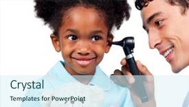  Presentation with ear medical - Amazing theme having little girl attending medical check backdrop and a cool aqua colored foreground