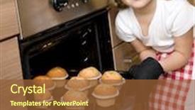  Presentation with muffins - Slides consisting of little girl baking muffins background and a tawny brown colored foreground