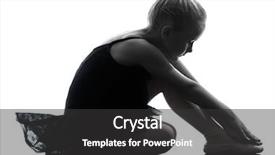  Presentation with ballerina - Slide set featuring little girl ballerina ballet dance background and a dark gray colored foreground