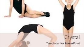  Presentation with ballerina - PPT theme having little girl ballerina isolated on white background and a lemonade colored foreground