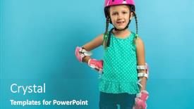  Presentation with clothing - Beautiful PPT theme featuring little-girl-child-in-protective backdrop and a teal colored foreground