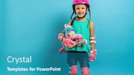  Presentation with clothing - Beautiful PPT theme featuring little-girl-child-in-protective backdrop and a teal colored foreground