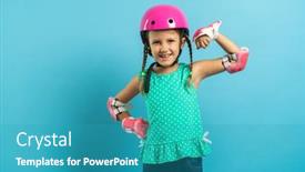  Presentation with clothing - Slides with little-girl-child-in-protective background and a teal colored foreground