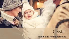  Presentation with girl christmas - Presentation theme enhanced with little-girl-child-meeting-st background and a lemonade colored foreground