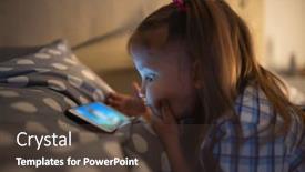  Presentation with smartphone - Slide deck having little-girl-child-playing background and a tawny brown colored foreground