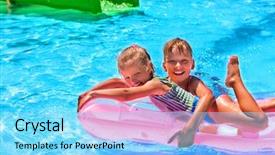  Presentation with mattress - Amazing PPT layouts having little girl children swiming backdrop and a arctic colored foreground