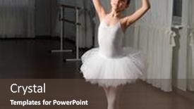 Presentation with ballet - Presentation having little-girl-classic-ballet-dancer background and a tawny brown colored foreground