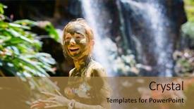  Presentation with mud baths - Audience pleasing slide set consisting of little girl covered in mud backdrop and a gold colored foreground