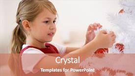  Presentation with girl scouts animated - Theme consisting of little girl decorating white christmastree background and a  colored foreground