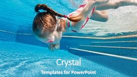  Presentation with swimming pool - Audience pleasing PPT layouts consisting of little girl diving and swimming backdrop and a  colored foreground