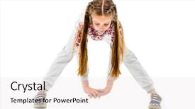  Presentation with exercise is medicine - Presentation consisting of little girl do forward bend background and a sky blue colored foreground