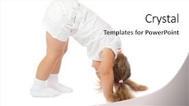  Presentation with gymnastics - PPT layouts enhanced with little girl does gymnastics isolated background and a white colored foreground