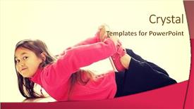  Presentation with gymnastics - Presentation design featuring little girl doing gymnastics exercise background and a white colored foreground