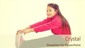  Presentation with gymnastics - PPT theme enhanced with little girl doing gymnastics exercise background and a  colored foreground