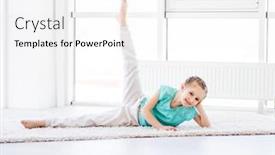  Presentation with workout - Beautiful presentation design featuring little-girl-doing-workout backdrop and a white colored foreground
