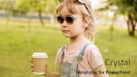  Presentation with cocoa - Slide set with little-girl-drinking-cocoa background and a yellow colored foreground