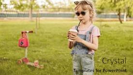  Presentation with cocoa - PPT layouts featuring little-girl-drinking-cocoa background and a gold colored foreground