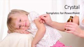  Presentation with moms - Colorful slide set enhanced with little girl drinking cough syrup backdrop and a  colored foreground