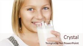  Presentation with non dairy vegan coconut milk - Colorful theme enhanced with little girl drinking milk backdrop and a lemonade colored foreground