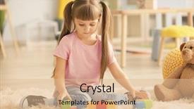  Presentation with play therapy - PPT layouts with little girl during play therapy background and a lemonade colored foreground
