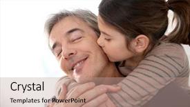  Presentation with girl mentor - PPT layouts enhanced with little girl embracing her daddy background and a coral colored foreground