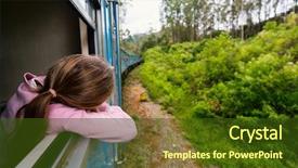  Presentation with sri lanka - Audience pleasing PPT layouts consisting of little girl enjoying train ride backdrop and a tawny brown colored foreground
