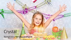  Presentation with celebration life - Amazing slides having little girl enjoys her birthday backdrop and a lemonade colored foreground