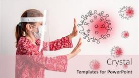  Presentation with molecules - Slide set with little-girl-fighting-against-coronavirus background and a lemonade colored foreground