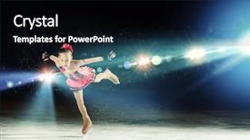 Presentation with figure skating - PPT theme enhanced with little girl figure skating background and a black colored foreground