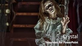  Presentation with old house - Beautiful slides featuring little-girl-ghost backdrop and a wine colored foreground