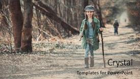  Presentation with woods - Cool new slides with little girl goes through the woods photo in vintage stylev backdrop and a light gray colored foreground