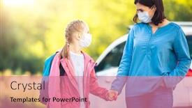  Presentation with car parking - PPT layouts featuring little-girl-going-back background and a coral colored foreground