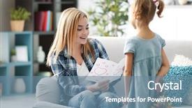  Presentation with mothers day floral - Slides consisting of little girl greeting her mother background and a seafoam green colored foreground