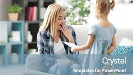  Presentation with seasons greeting - Colorful theme enhanced with little girl greeting her mother backdrop and a seafoam green colored foreground