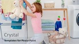  Presentation with teddy bear - PPT layouts having little-girl-hanging-teddy-bear background and a light gray colored foreground