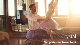  Presentation with ballet - Presentation theme with little-girl-has-a-support background and a  colored foreground