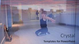  Presentation with fitness dance - PPT layouts enhanced with little-girl-have-online-training background and a light blue colored foreground