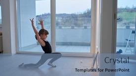  Presentation with fitness dance - Amazing slide deck having little-girl-have-online-training backdrop and a seafoam green colored foreground