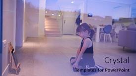  Presentation with fitness dance - Colorful PPT layouts enhanced with little-girl-have-online-training backdrop and a coral colored foreground