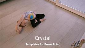  Presentation with social isolation - Audience pleasing PPT theme consisting of little-girl-have-online-training backdrop and a gray colored foreground