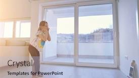  Presentation with education training - Cool new PPT theme with little-girl-have-online-training backdrop and a light blue colored foreground