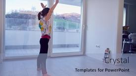  Presentation with education training - Amazing presentation design having little-girl-have-online-training backdrop and a light blue colored foreground