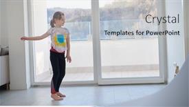  Presentation with education training - Audience pleasing presentation design consisting of little-girl-have-online-training backdrop and a light gray colored foreground