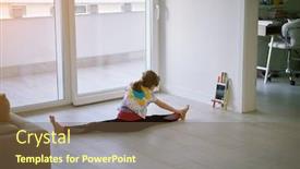  Presentation with education training - Cool new slides with little-girl-have-online-training backdrop and a tawny brown colored foreground