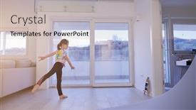  Presentation with social isolation - Beautiful theme featuring little-girl-have-online-training backdrop and a soft green colored foreground