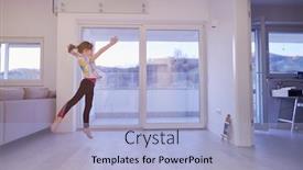  Presentation with education training - Slide deck featuring little-girl-have-online-training background and a light blue colored foreground